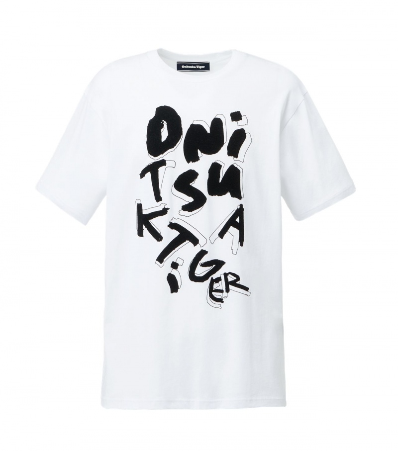 Men\'s Onitsuka Tiger T Shirts White | 42307-LQSR