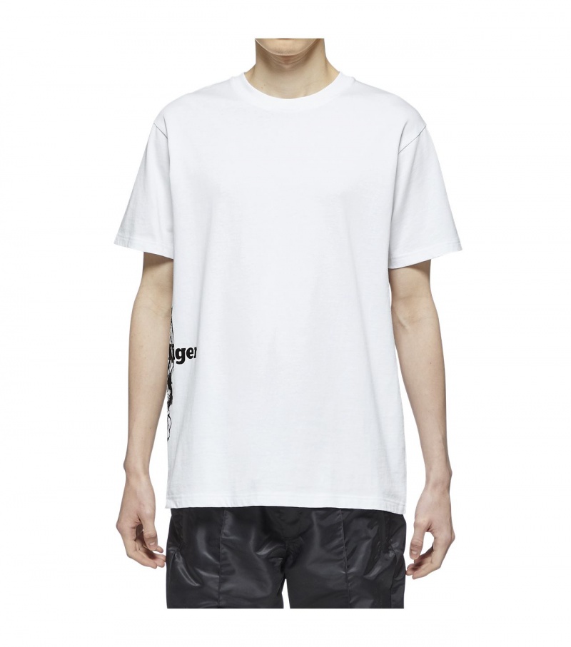 Men's Onitsuka Tiger T Shirts White / Black | 96782-MASY