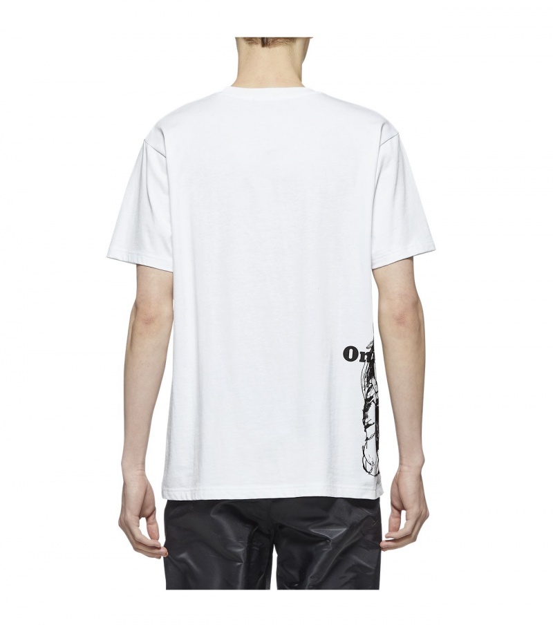 Men's Onitsuka Tiger T Shirts White / Black | 96782-MASY