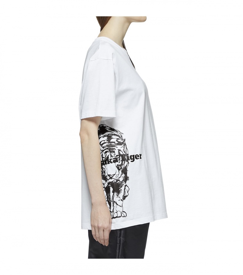 Men's Onitsuka Tiger T Shirts White / Black | 96782-MASY