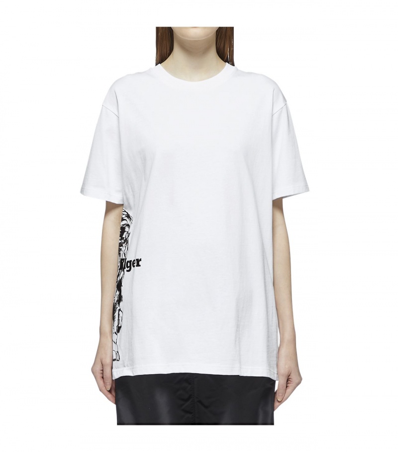 Men's Onitsuka Tiger T Shirts White / Black | 96782-MASY