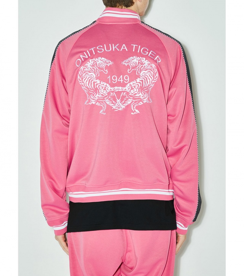 Men's Onitsuka Tiger Track Tops Pink | 09514-XYUQ