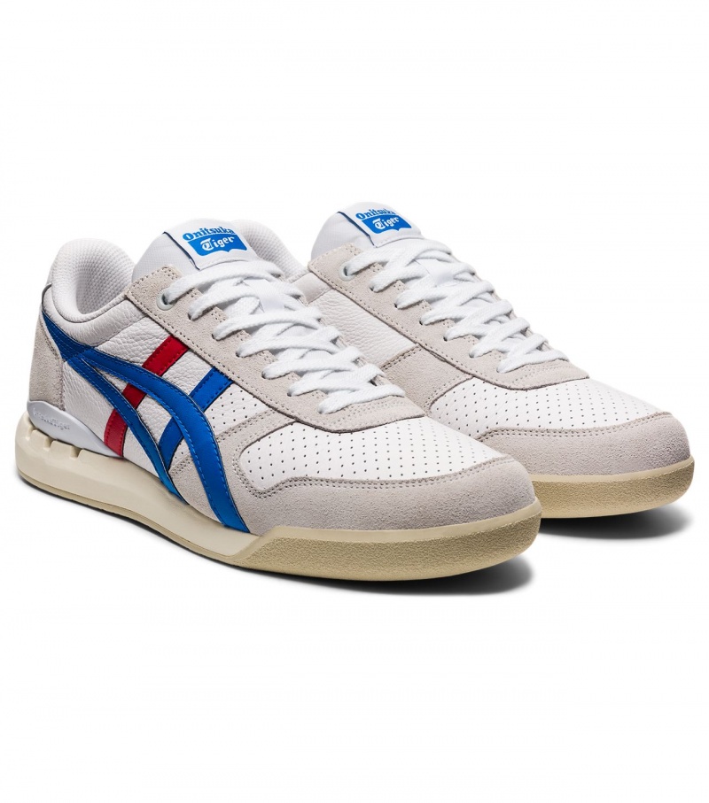 Men's Onitsuka Tiger Ultimate 81 Ex Sneakers White / Blue | 93516-LTUG