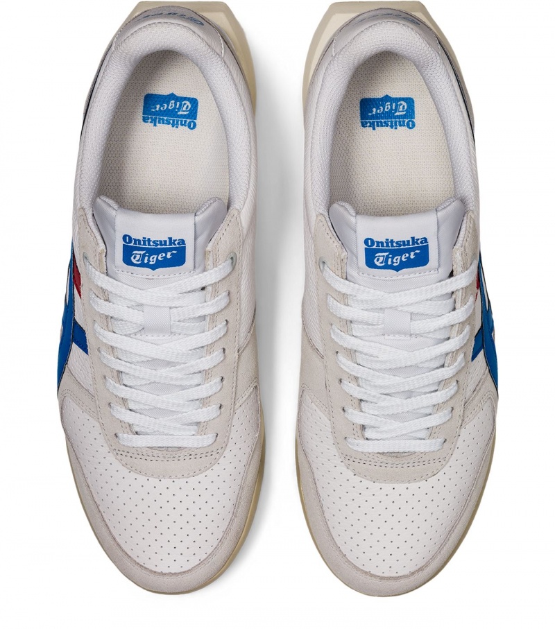 Men's Onitsuka Tiger Ultimate 81 Ex Sneakers White / Blue | 93516-LTUG