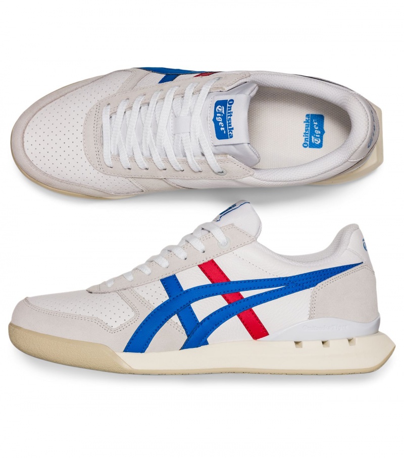 Men's Onitsuka Tiger Ultimate 81 Ex Sneakers White / Blue | 93516-LTUG