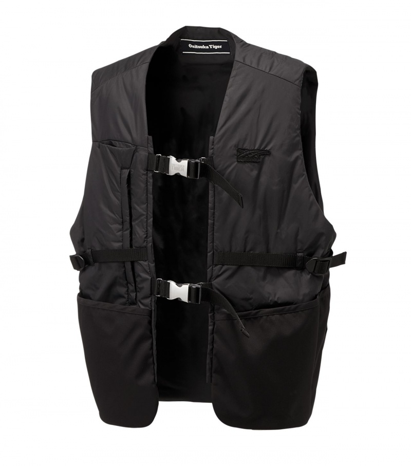 Men's Onitsuka Tiger Vest Black | 36428-RVLI