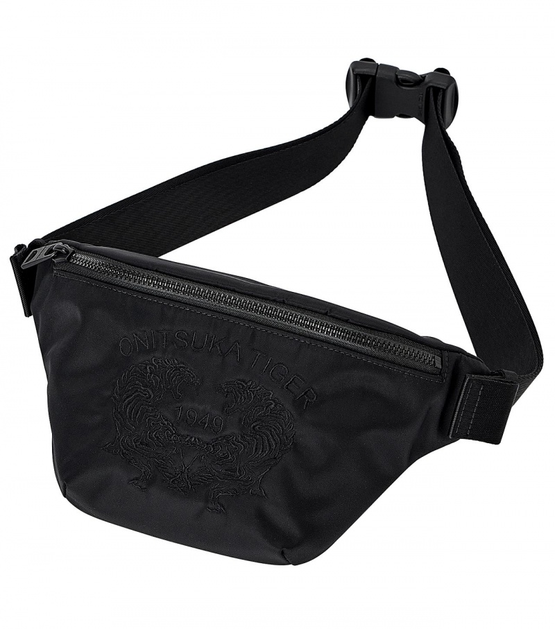 Men's Onitsuka Tiger Waist Pouch Bags Black | 02497-JSRO