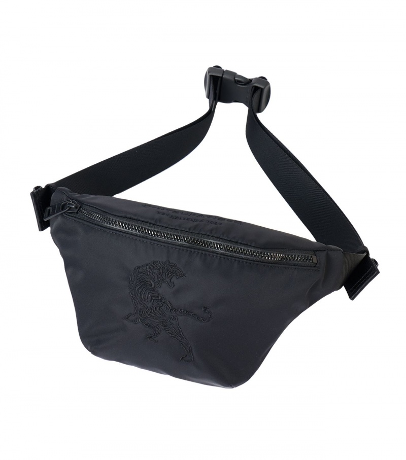 Men's Onitsuka Tiger Waist Pouch Bags Black | 19574-YQVH