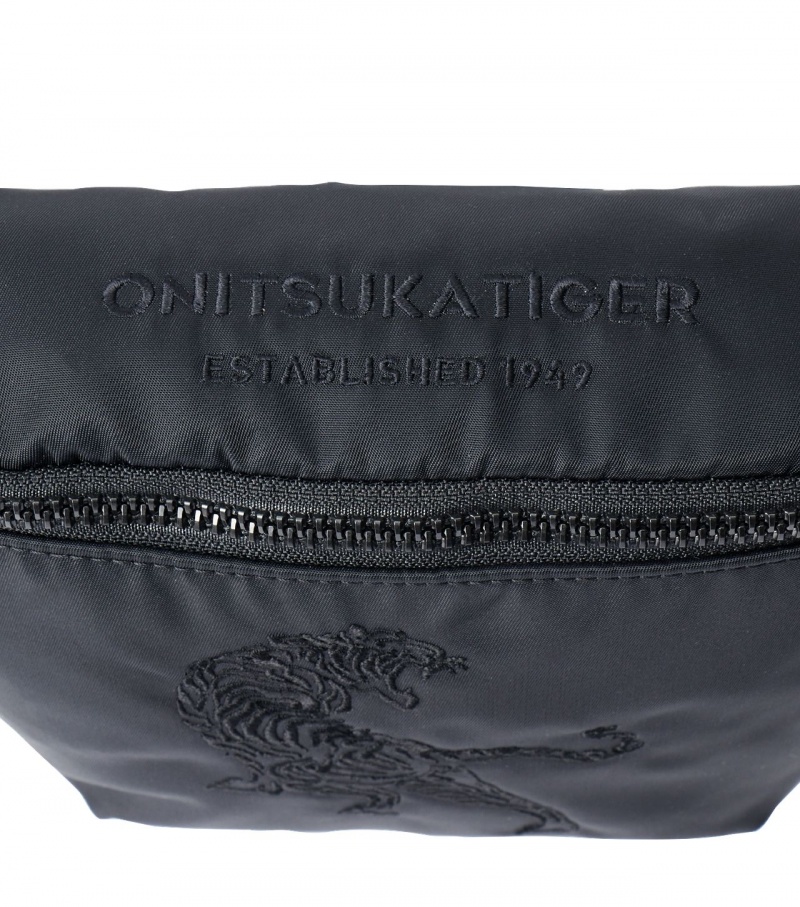 Men's Onitsuka Tiger Waist Pouch Bags Black | 19574-YQVH