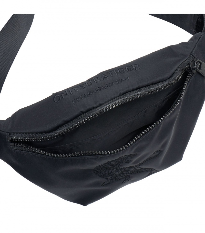 Men's Onitsuka Tiger Waist Pouch Bags Black | 19574-YQVH