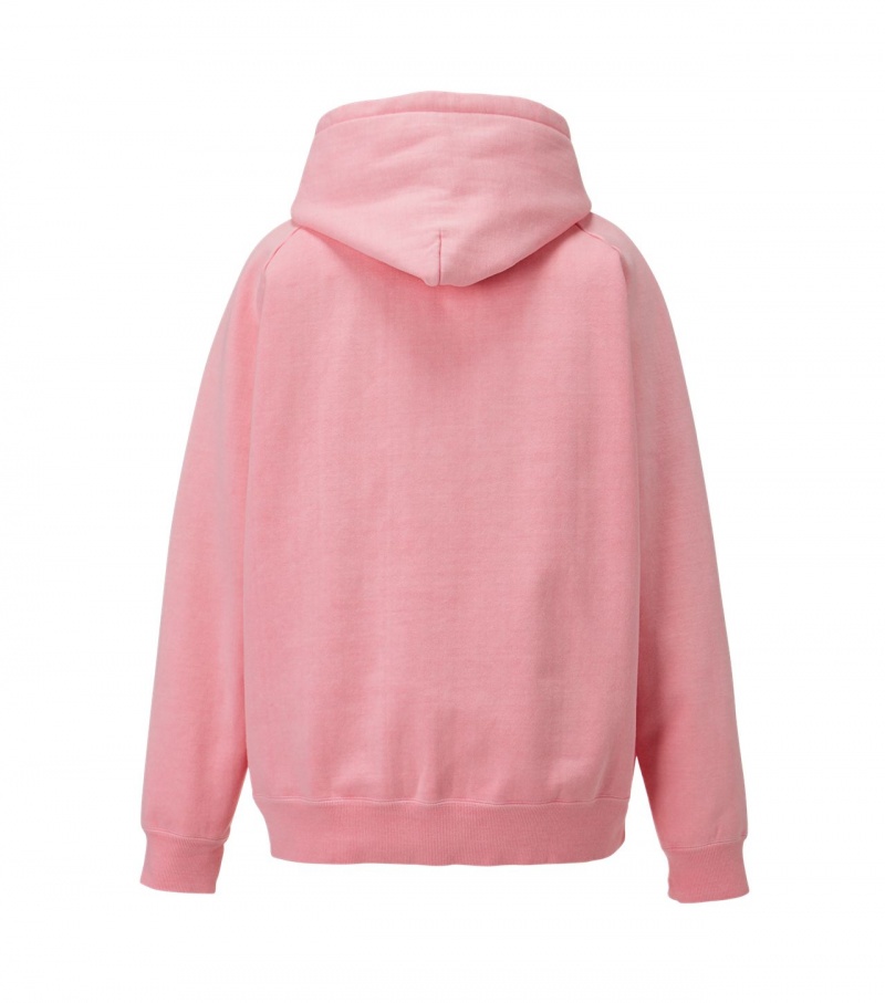 Men's Onitsuka Tiger Washed Zip Up Hoodie Pink | 49281-CEDO