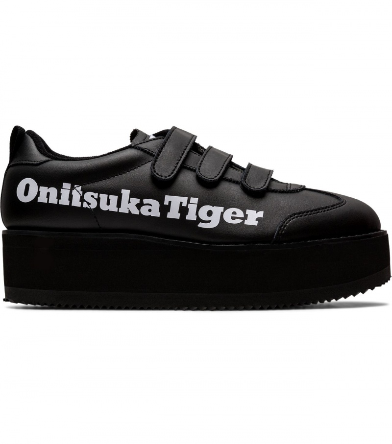 Women\'s Onitsuka Tiger Delegation Chunk W Slip Ons Black / White | 69428-RJHZ