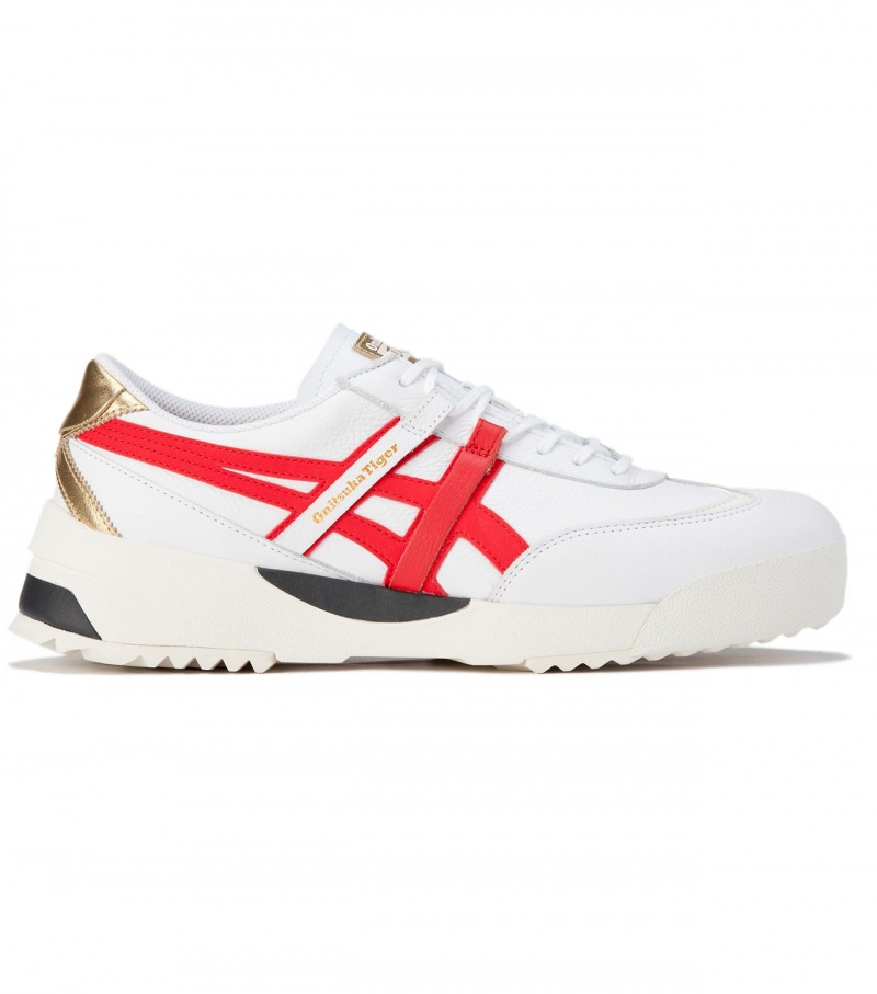 Women\'s Onitsuka Tiger Delegation Ex Sneakers White / Red | 20537-EFDR