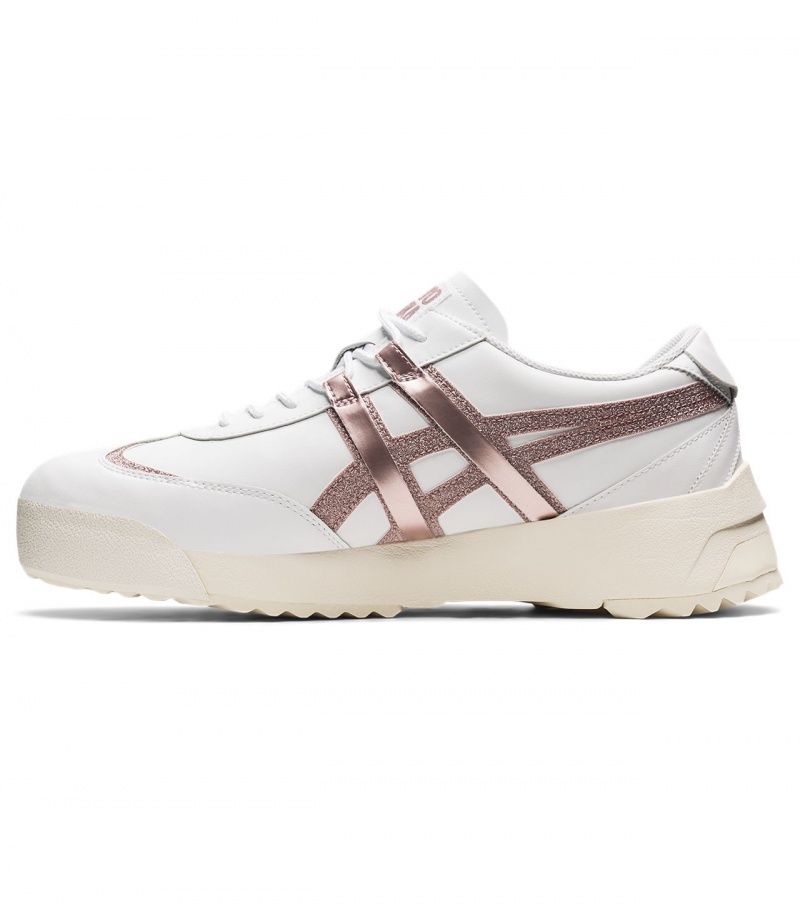 Women's Onitsuka Tiger Delegation Ex Sneakers White / Rose Gold | 58670-LBOU