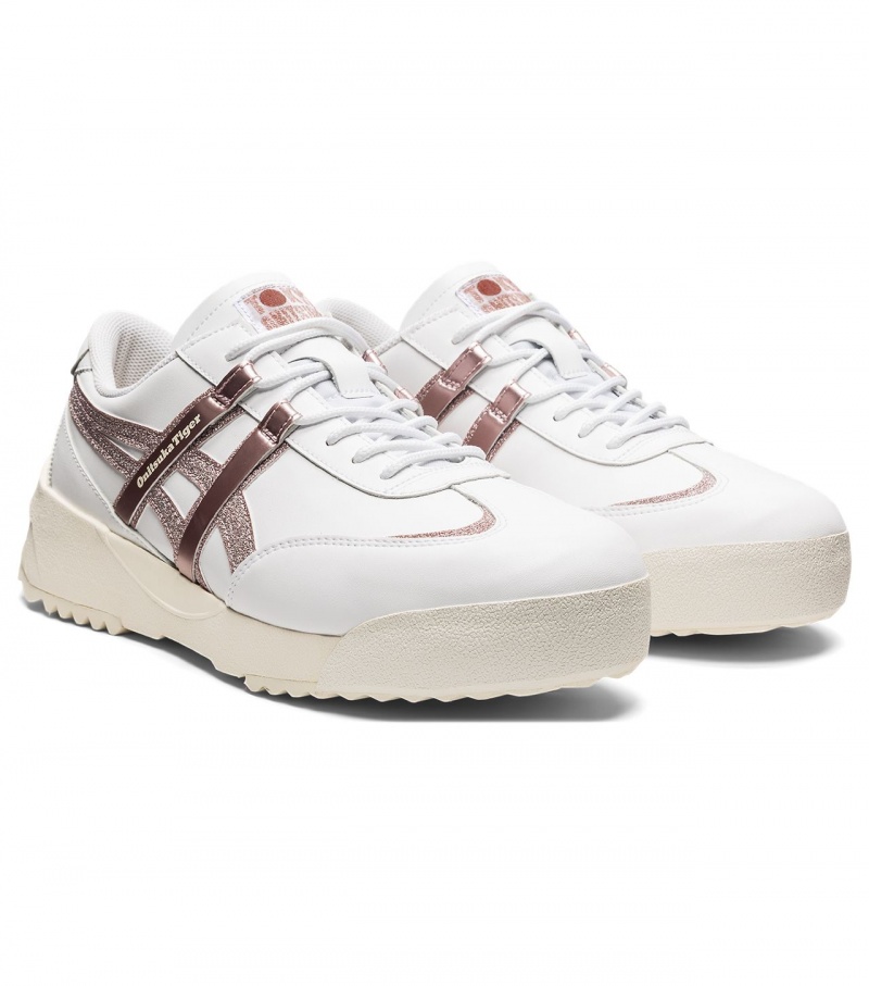 Women's Onitsuka Tiger Delegation Ex Sneakers White / Rose Gold | 58670-LBOU