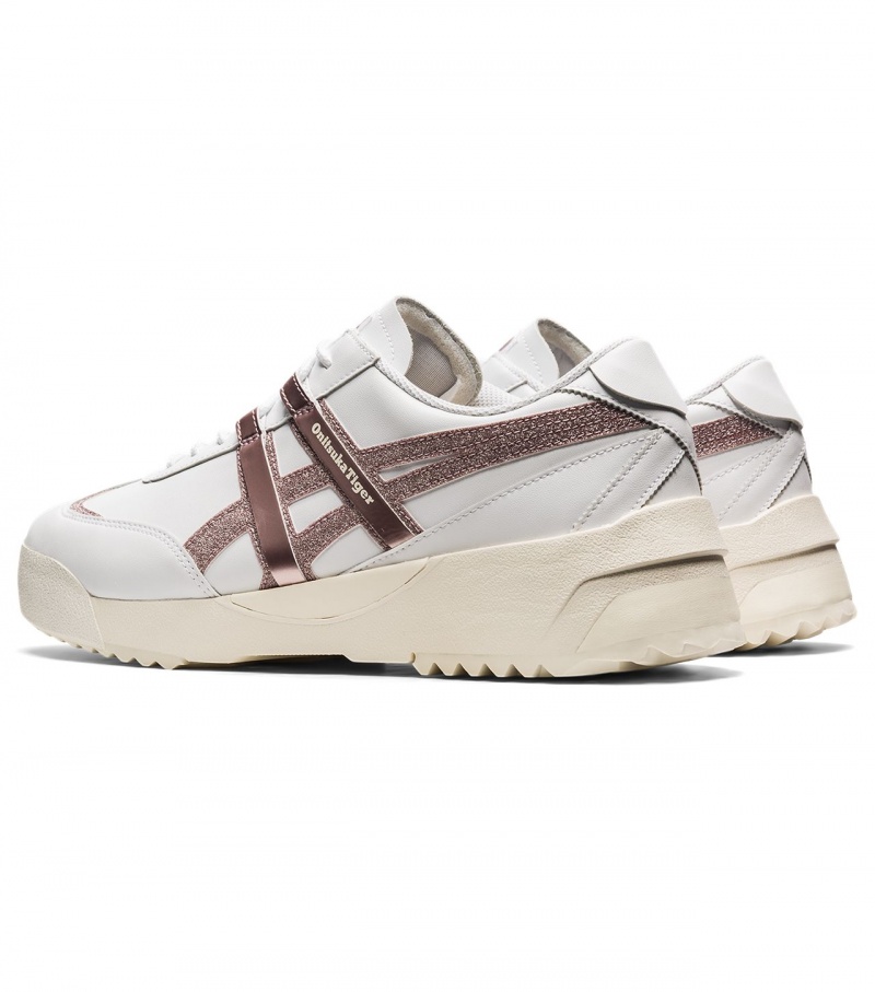 Women's Onitsuka Tiger Delegation Ex Sneakers White / Rose Gold | 58670-LBOU