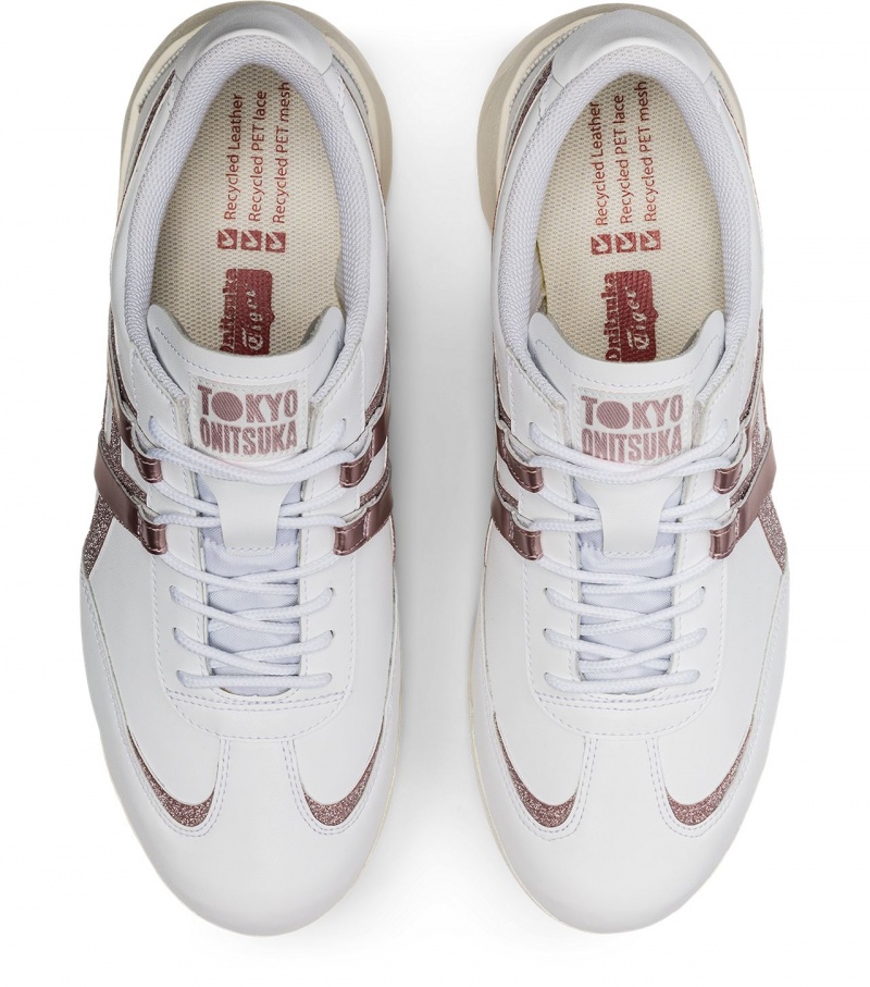 Women's Onitsuka Tiger Delegation Ex Sneakers White / Rose Gold | 58670-LBOU