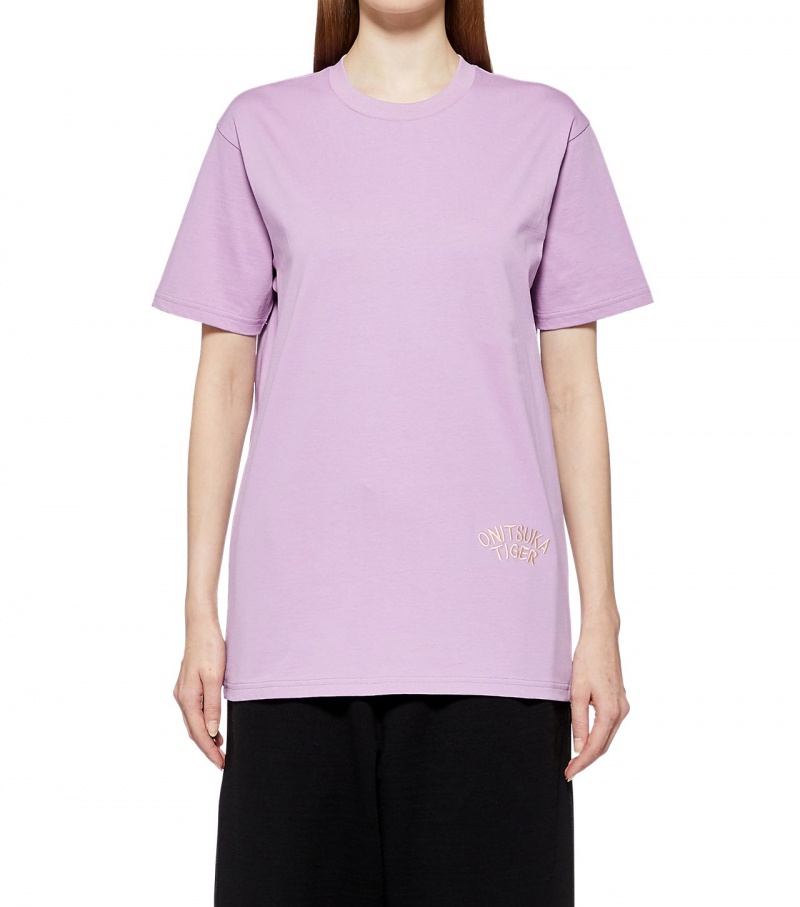 Women's Onitsuka Tiger Graphic T Shirts Lavender | 28075-IOCV