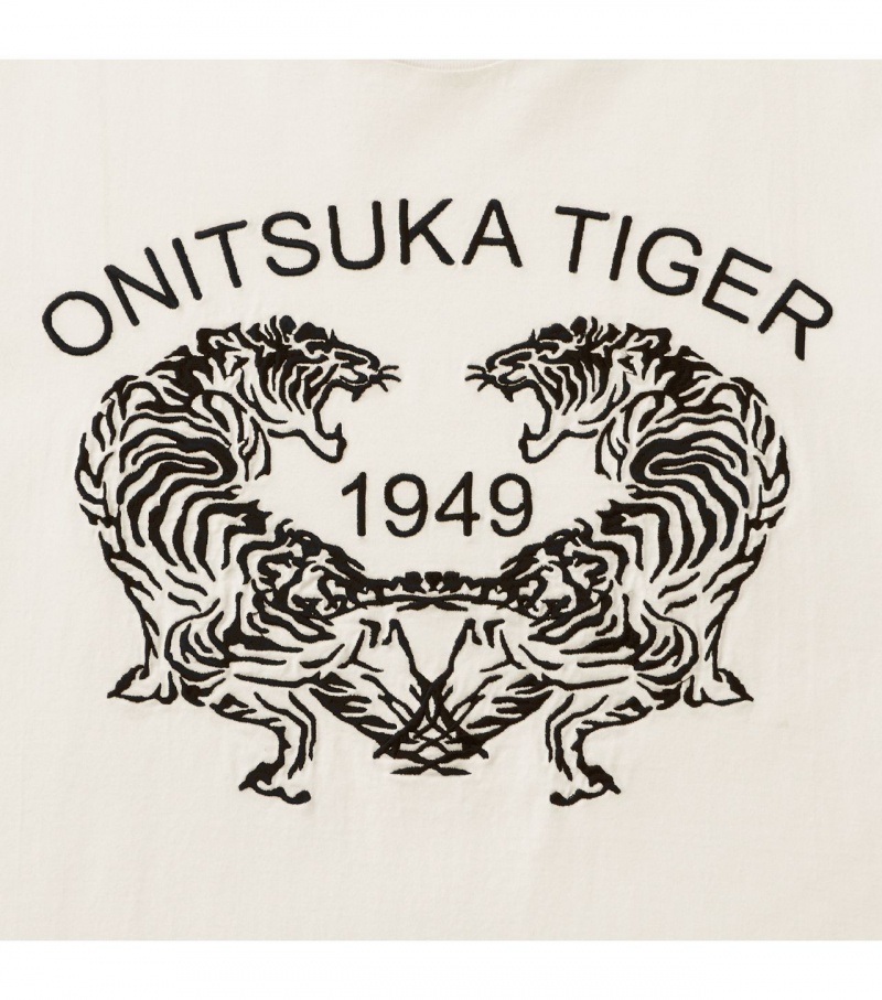 Women's Onitsuka Tiger Graphic T Shirts White | 12806-YUIT