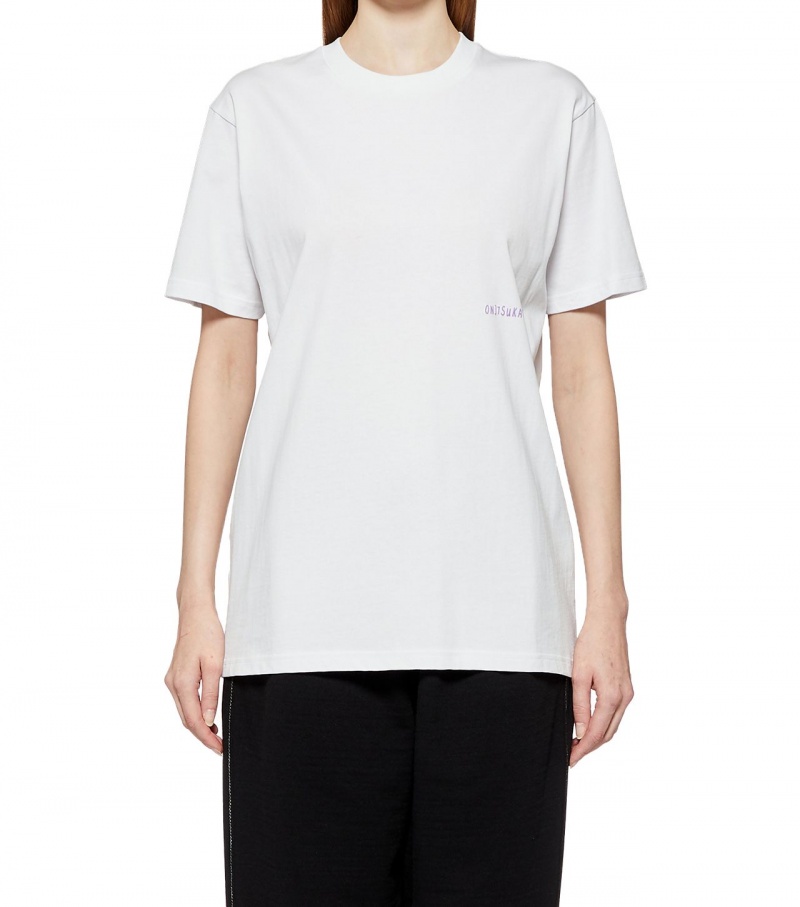 Women's Onitsuka Tiger Graphic T Shirts White | 76821-LVKG