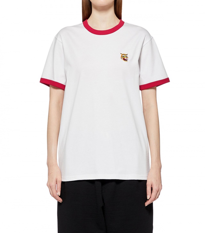 Women's Onitsuka Tiger Graphic T Shirts White / Red | 43810-BCOA