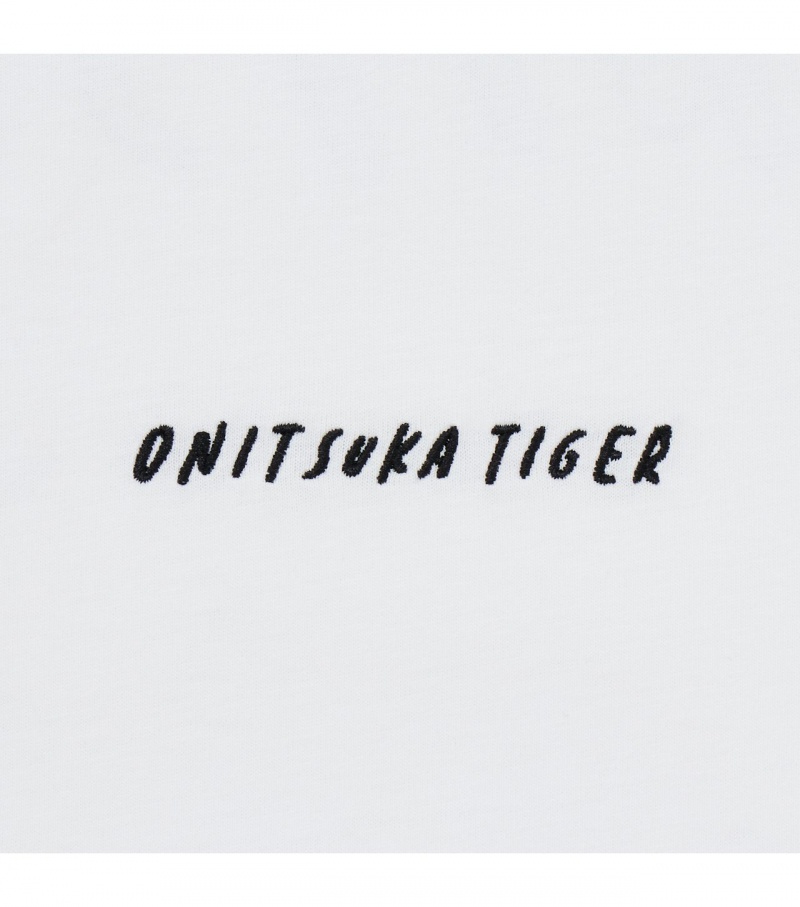 Women's Onitsuka Tiger Graphic T Shirts White | 84736-GSTV