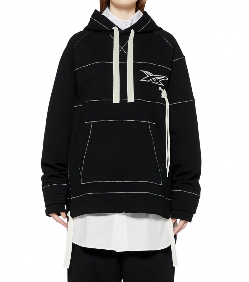 Women's Onitsuka Tiger Hoodie Black | 08964-PTHU