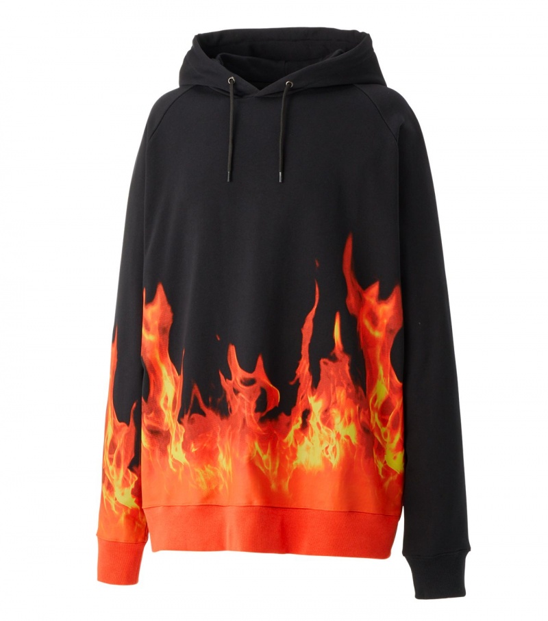 Women's Onitsuka Tiger Hoodie Black / Orange | 05638-SEAY