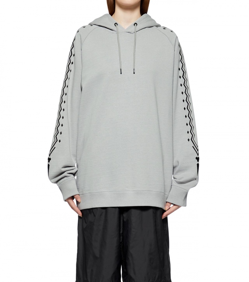 Women's Onitsuka Tiger Hoodie Grey / Black | 46782-HKCQ