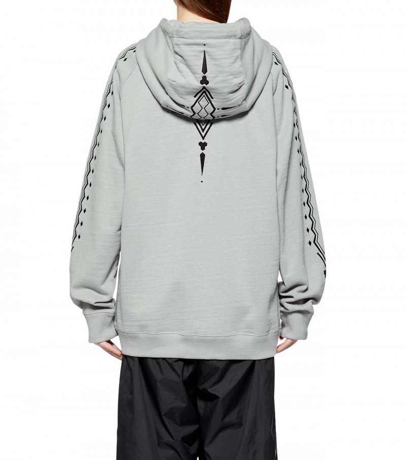 Women's Onitsuka Tiger Hoodie Grey / Black | 46782-HKCQ