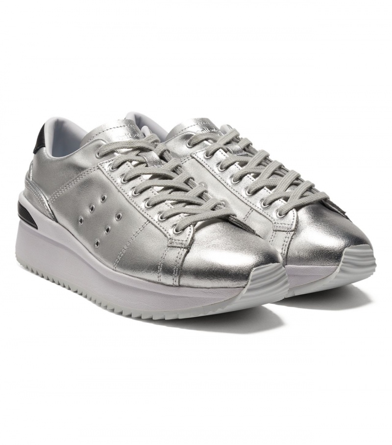 Women's Onitsuka Tiger Lawnship Pf High Tops Silver | 72389-DMYV