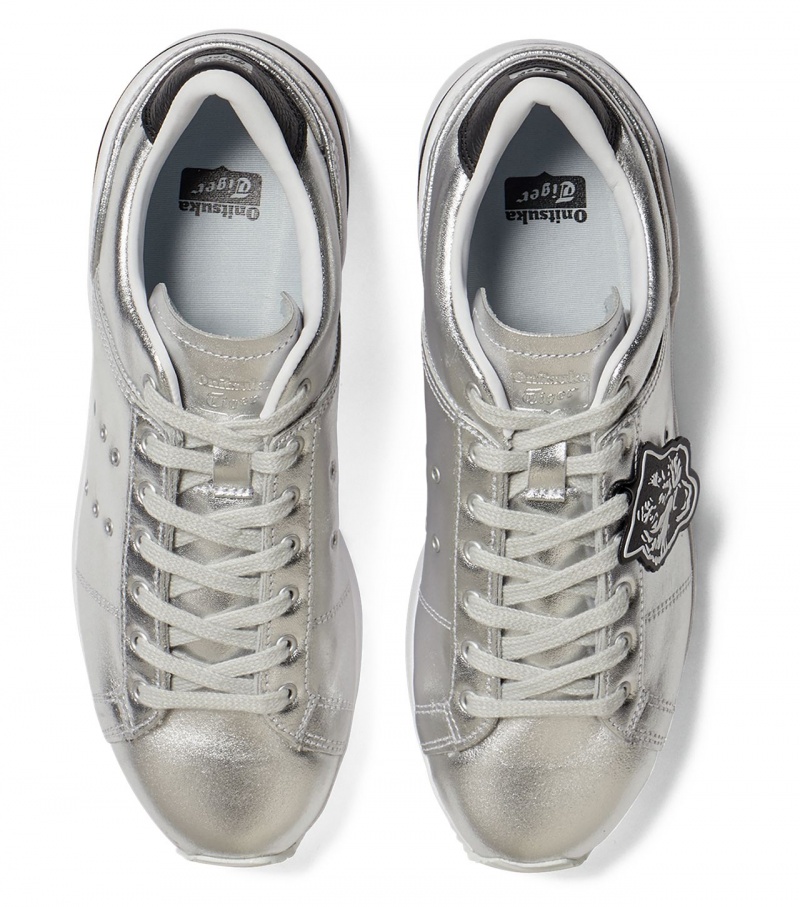 Women's Onitsuka Tiger Lawnship Pf High Tops Silver | 72389-DMYV