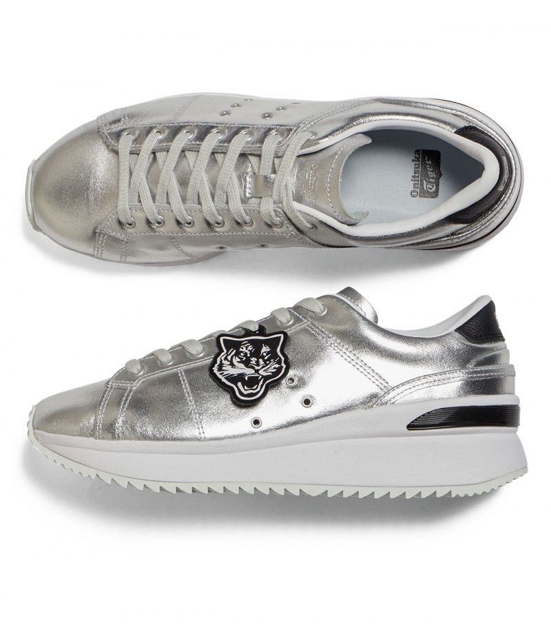 Women's Onitsuka Tiger Lawnship Pf High Tops Silver | 72389-DMYV