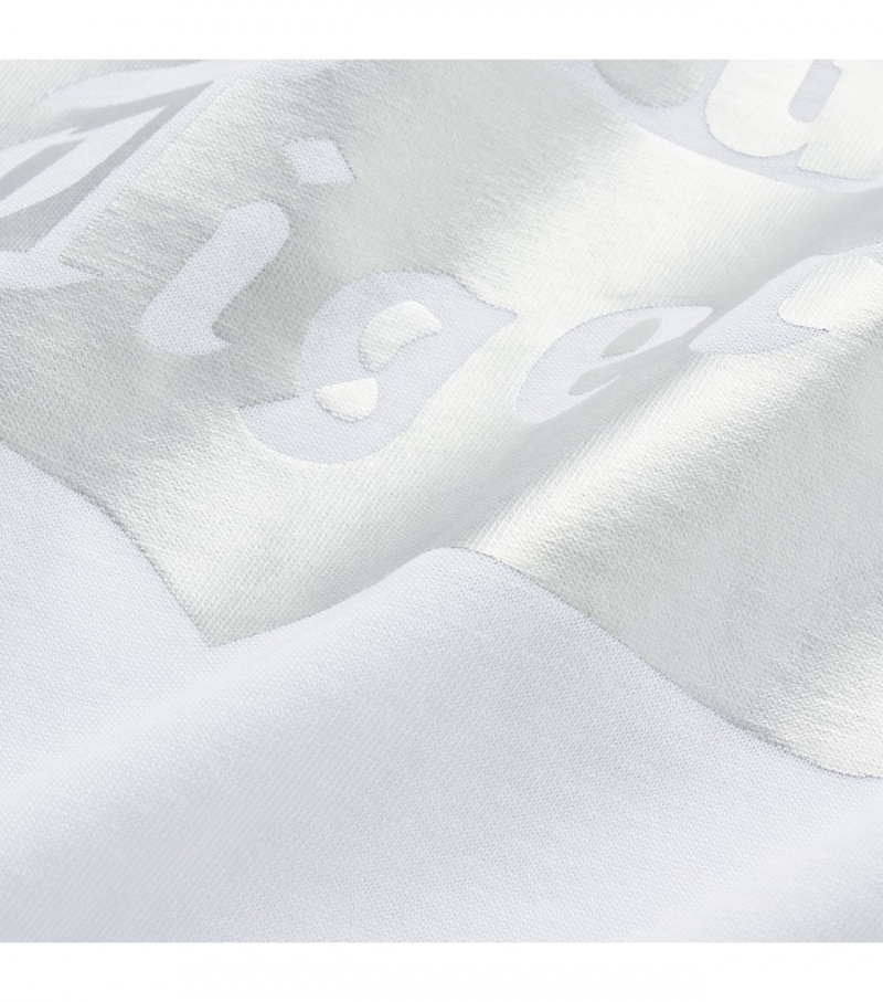 Women's Onitsuka Tiger Logo T Shirts White / Silver | 31947-HDRN