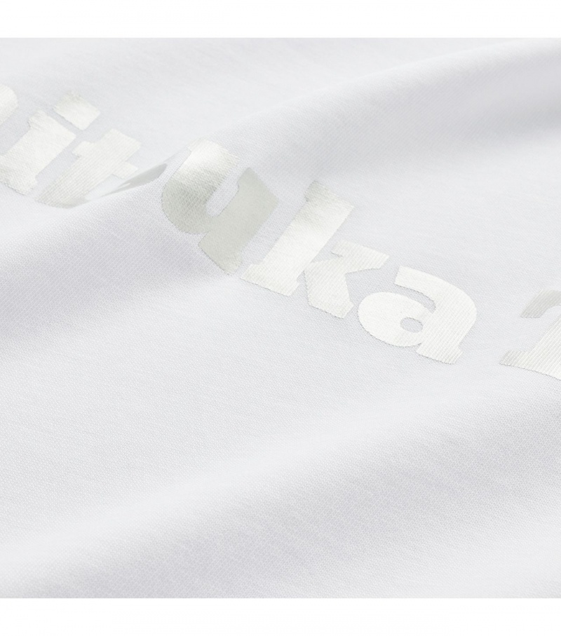 Women's Onitsuka Tiger Logo T Shirts White / Silver | 07238-CPKA