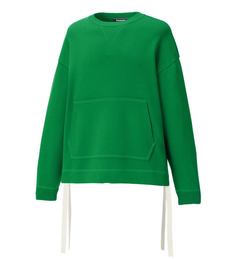 Women's Onitsuka Tiger Ls Knit Tops Green | 24013-NVJS