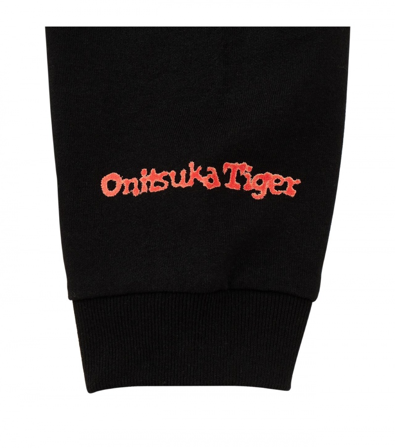 Women's Onitsuka Tiger Ls T Shirts Black | 83620-WXOR