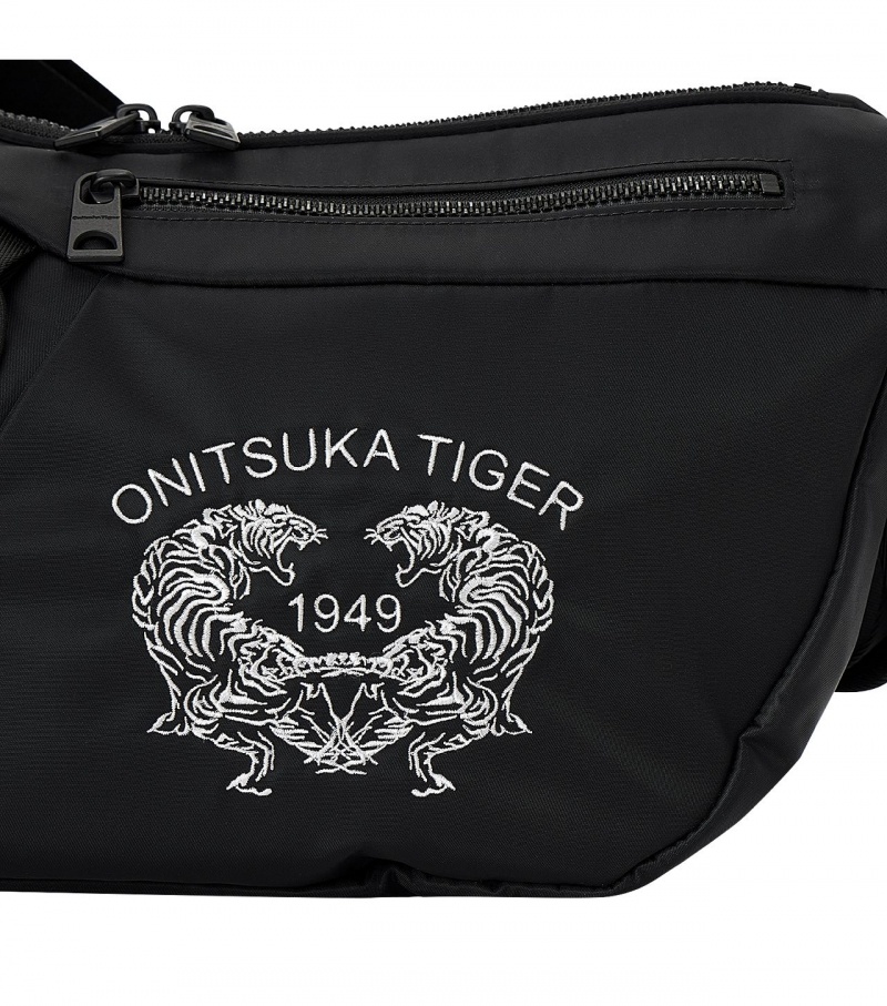 Women's Onitsuka Tiger Messenger Bag Bags Black / White | 37942-BMRA