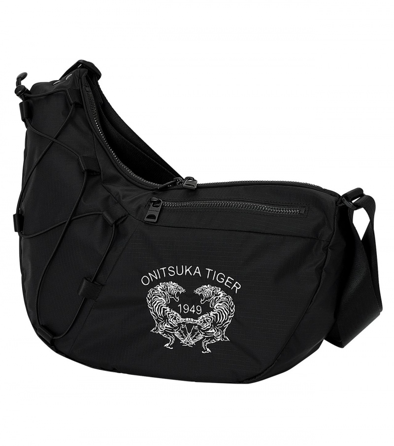 Women's Onitsuka Tiger Messenger Bag Bags Black / White | 14730-XKRS