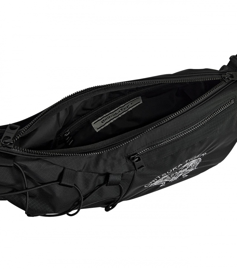 Women's Onitsuka Tiger Messenger Bag Bags Black / White | 14730-XKRS