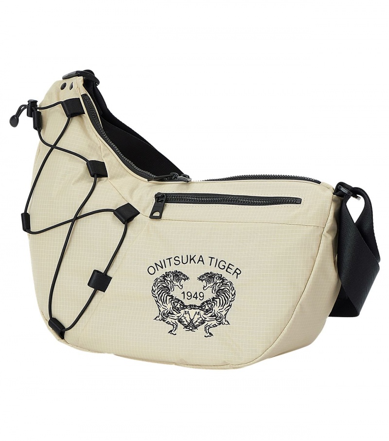 Women's Onitsuka Tiger Messenger Bag Bags Beige / Black | 09148-DZKH