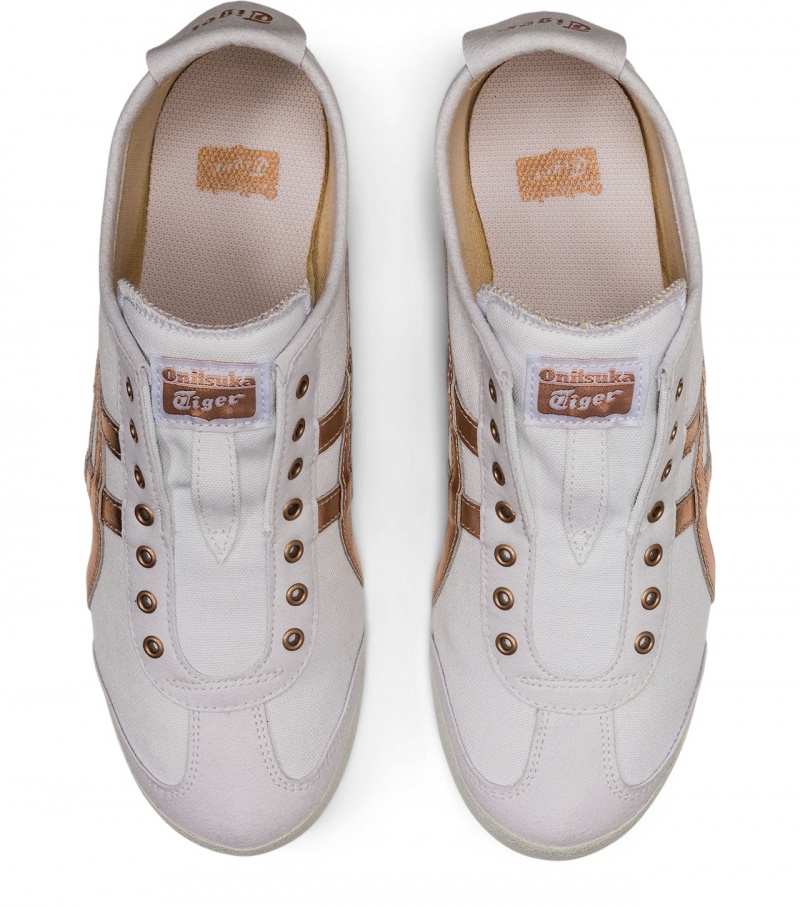 Women's Onitsuka Tiger Mexico 66 Slip-On Mexico 66 White / Rose Gold | 95843-NSUF