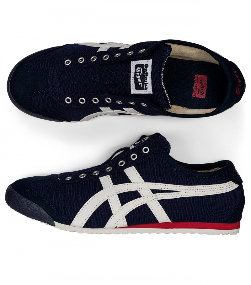 Women's Onitsuka Tiger Mexico 66 Slip-On Mexico 66 Navy / White | 50672-GUWA