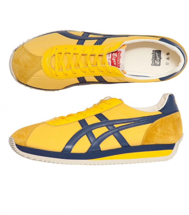 Women's Onitsuka Tiger Moal 77 Nm Sneakers Yellow / Navy | 08631-DKVJ