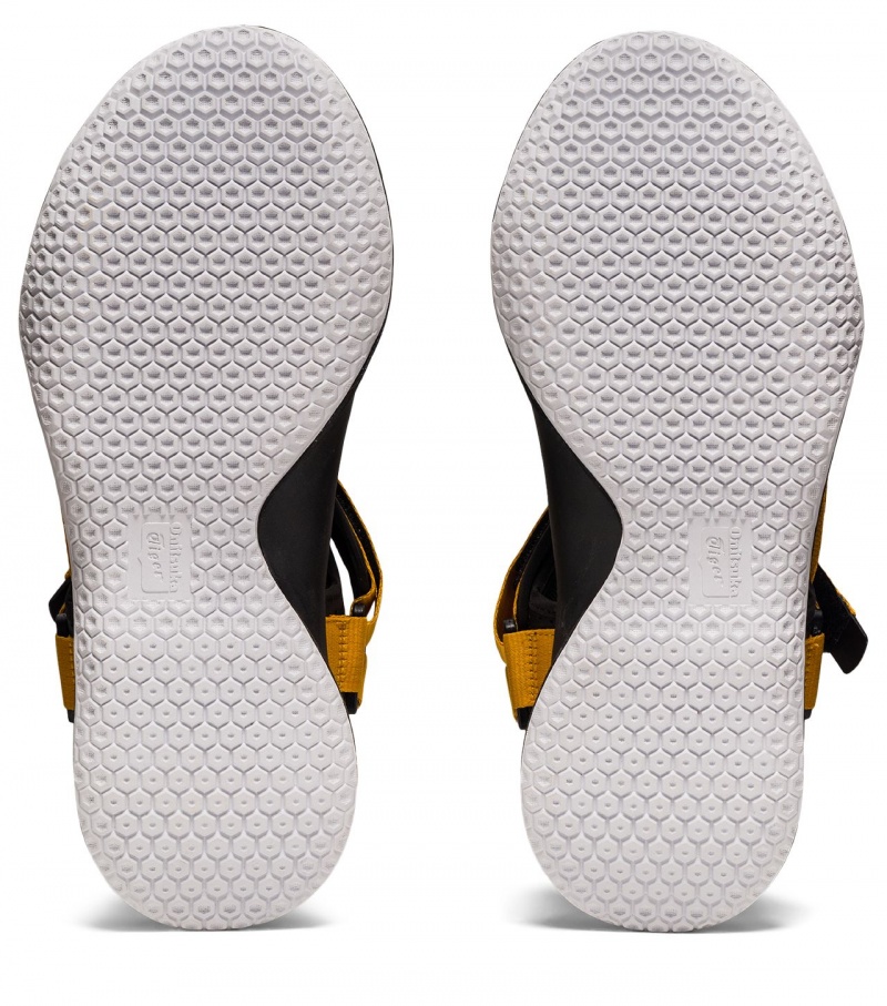 Women's Onitsuka Tiger Ohbori Strap Sandals Yellow / Black | 93407-YQMI