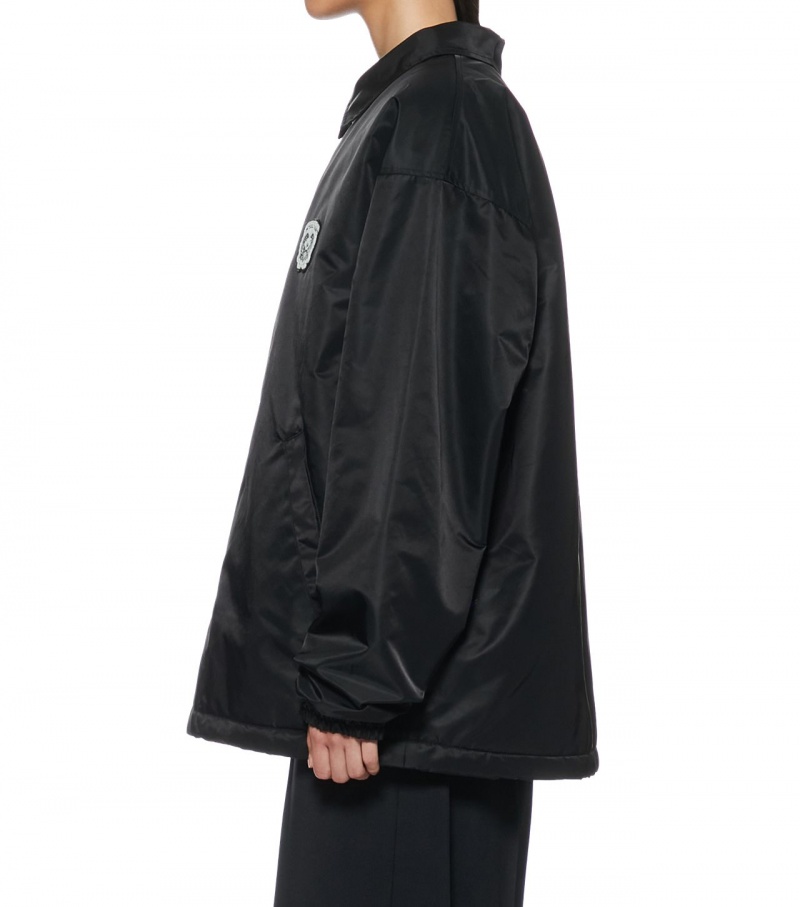 Women's Onitsuka Tiger Padded Coach Jackets Black | 60325-DPZN