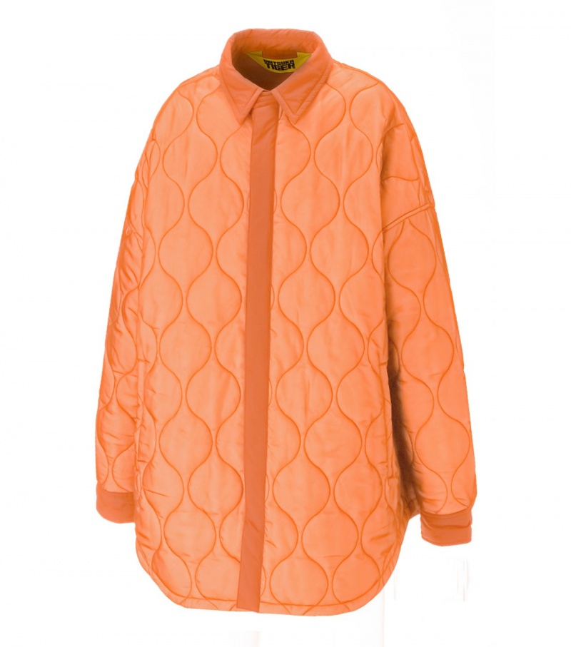 Women's Onitsuka Tiger Padded Shirts Orange | 24690-QJFM