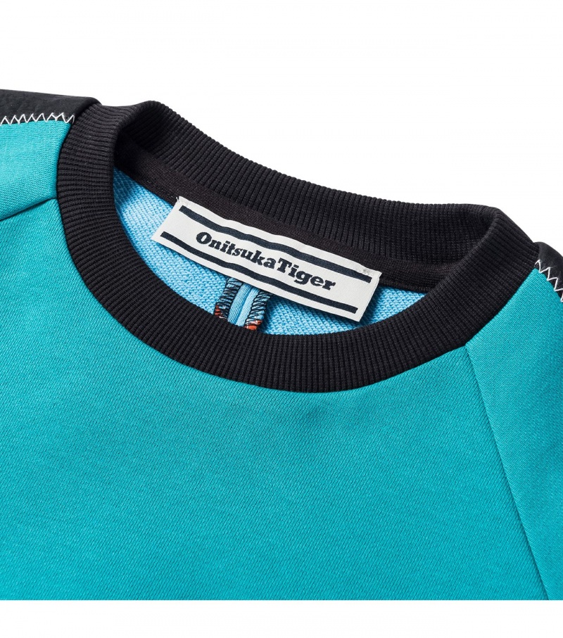 Women's Onitsuka Tiger Shirts Blue | 07526-JUIK