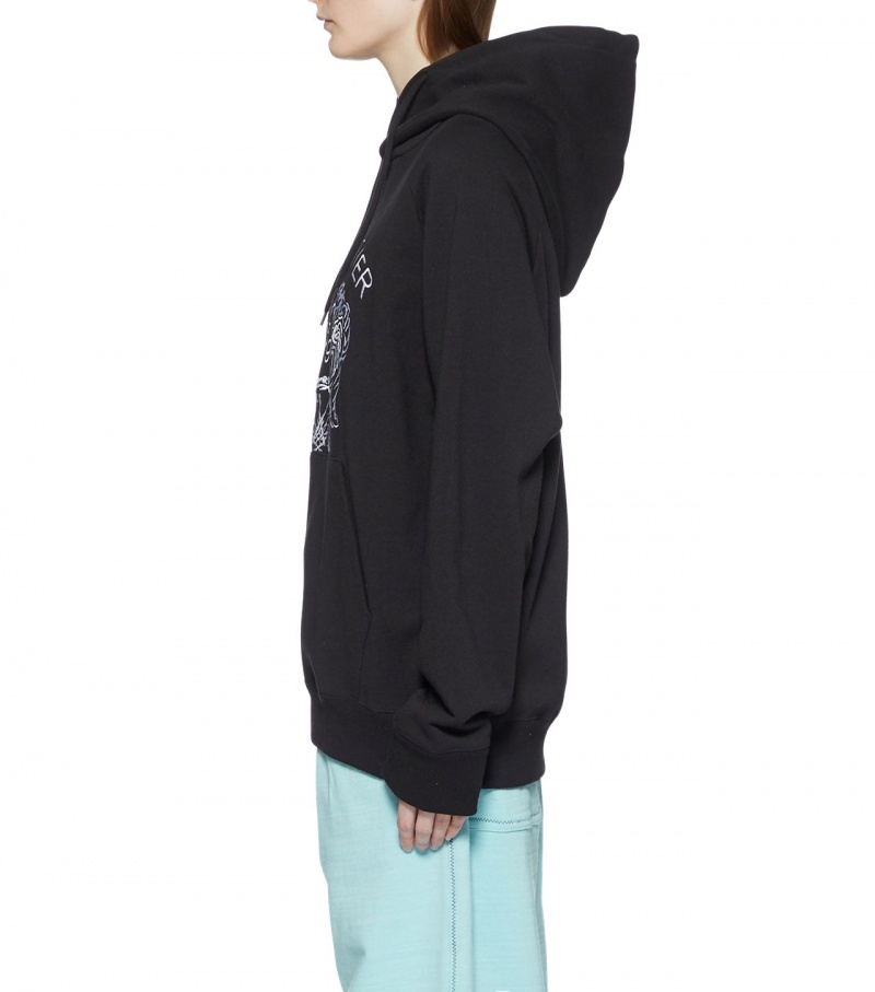 Women's Onitsuka Tiger Sweat Hoodie Black | 04697-HKTQ