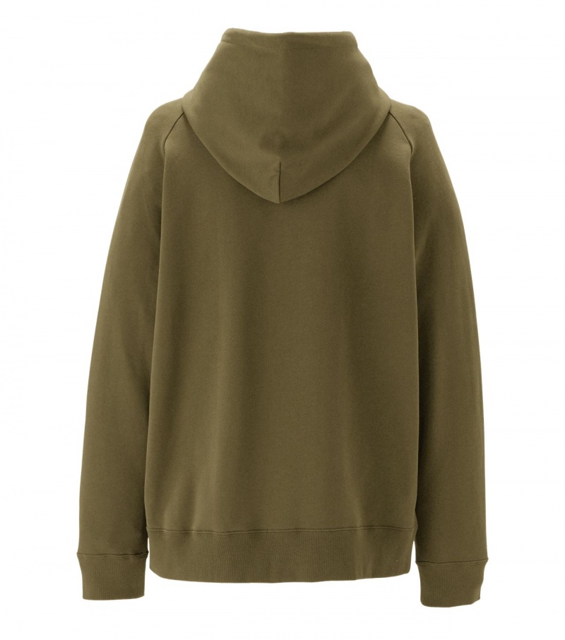 Women's Onitsuka Tiger Sweat Hoodie Khaki | 02854-UJOE